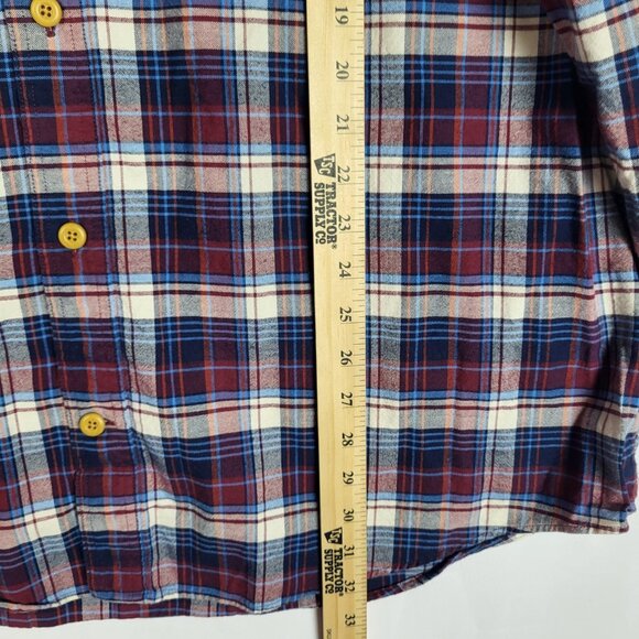 Duluth Trading Button Up Shirt Men's XL Blue Red Plaid Button-Down Collar - Picture 5 of 8